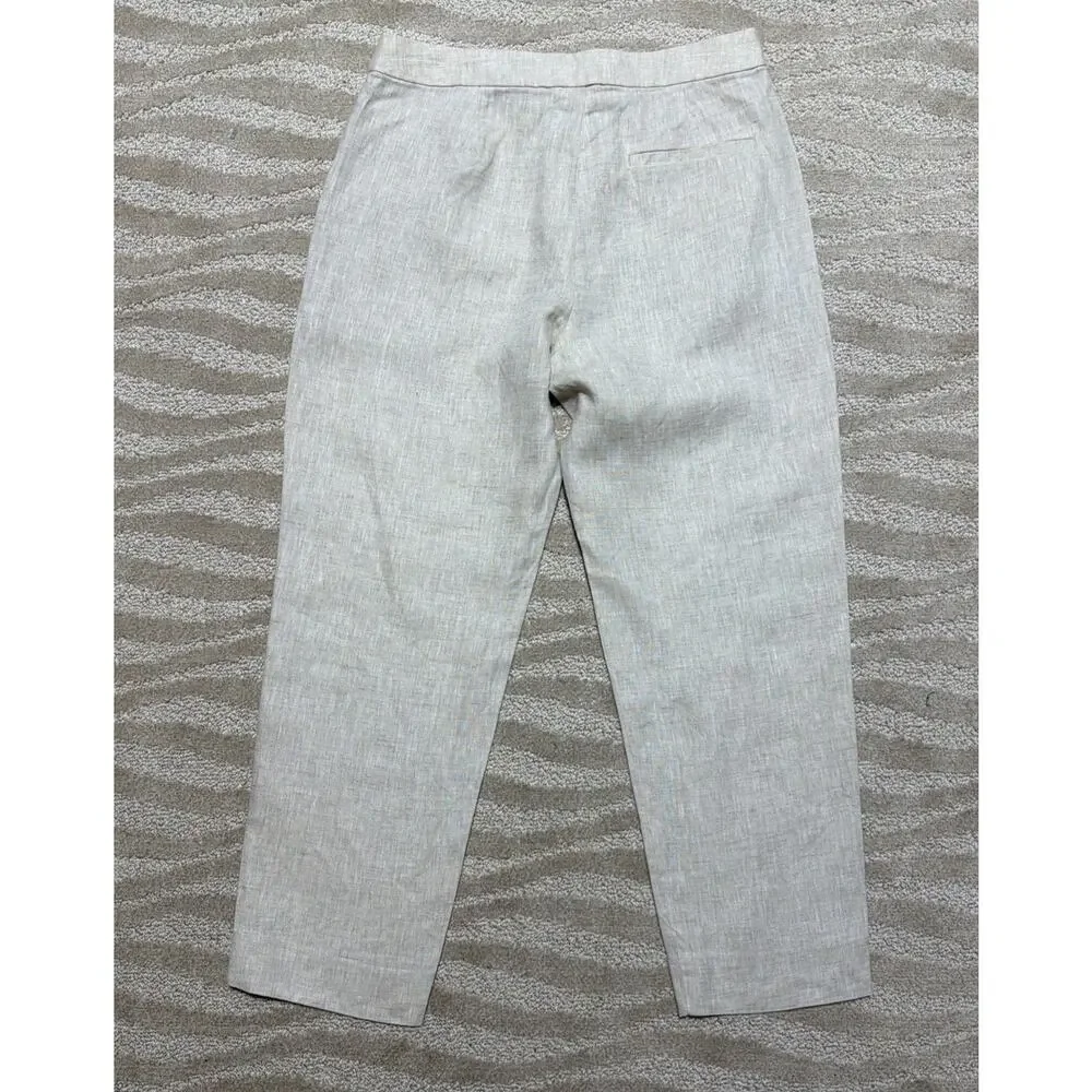 Banana Republic 100% Linen HR Pants Womens 8 Straight Leg Career Beach Casual